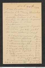 Nachlass Franz Steindachner, Brief von Louis Gal an Franz Steindachner (04.11.1910), Inv.Nr. 149.12, Seite 1
